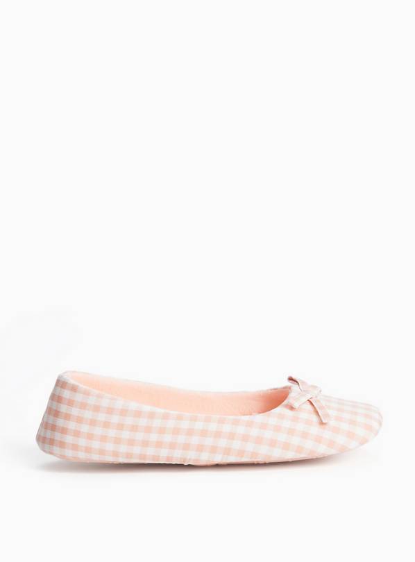 Pink Gingham Ballerina Slippers  8